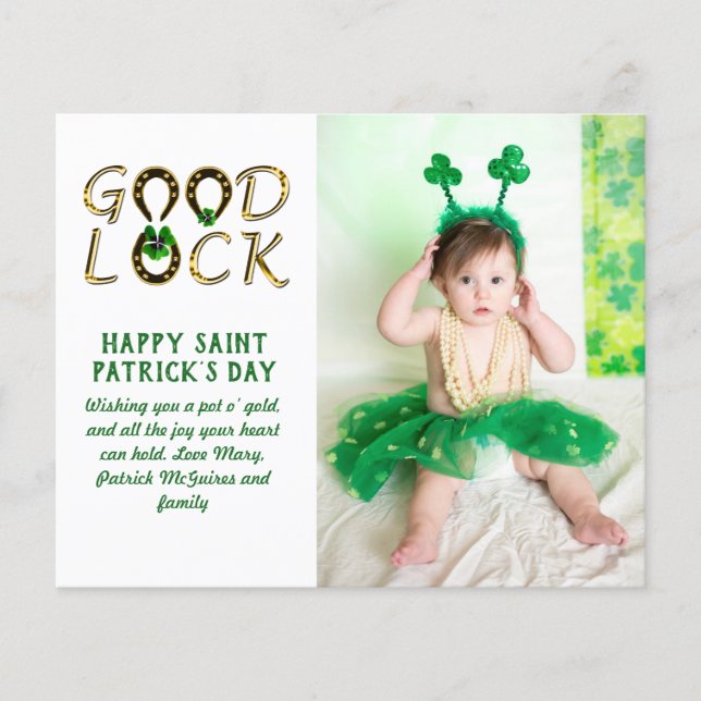 BUDGETEN st patrick's day PHOTO Cards (Framsida)
