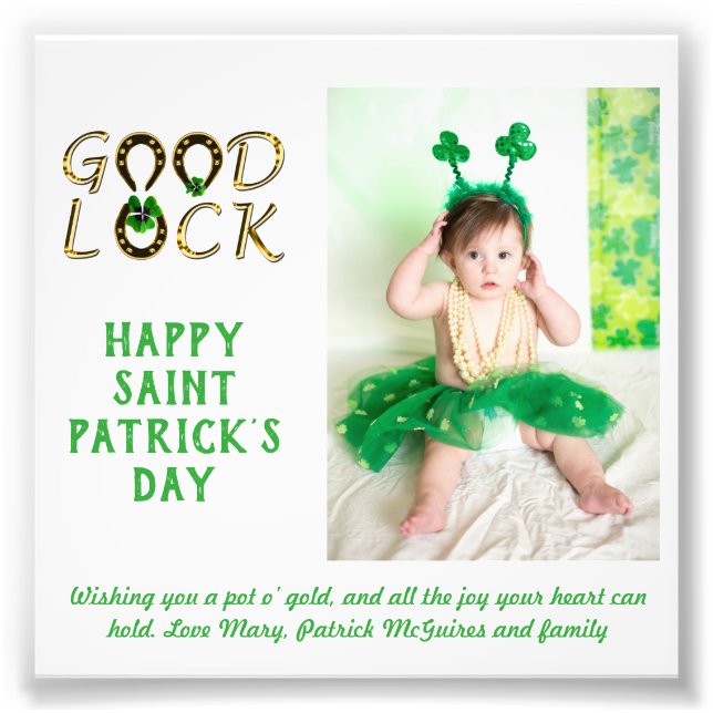 BUDGETEN st patrick's day PHOTO Cards Fototryck (Framsidan)