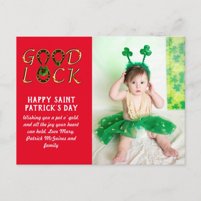 BUDGETEN st patrick's day PHOTO Cards Vykort (Framsida)