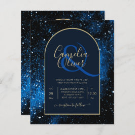 BUDGETEN Starry Night Navy Blue Guld bröllopsinbju