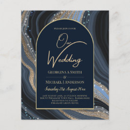 BUDGETEN Starry Night Navy Guld Agate Wedvite