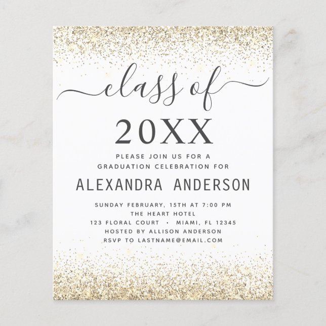 Budgeten Studenten Photo White Guld 2023 Flygblad (Framsidan)