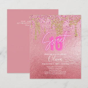 Budgeten Sverige 16 Rosa Glitter Foil Girly Modern