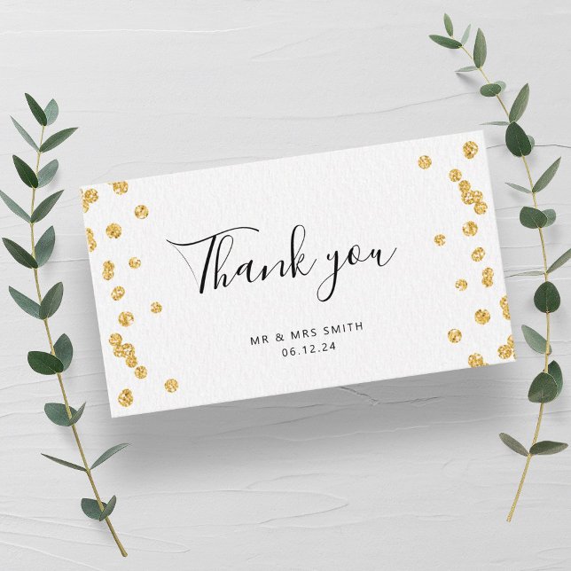 BUDGETEN Tack Infoga Guld Glitter Tilläggskort (BUDGET Thank You Insert Gold Glitter )