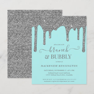 Budgeten Teal Silver Glitter driver Brunch Bubly