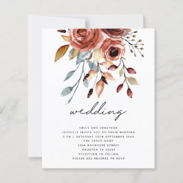 BUDGETEN Terracotta Blommigts QR Code Bröllbjudan