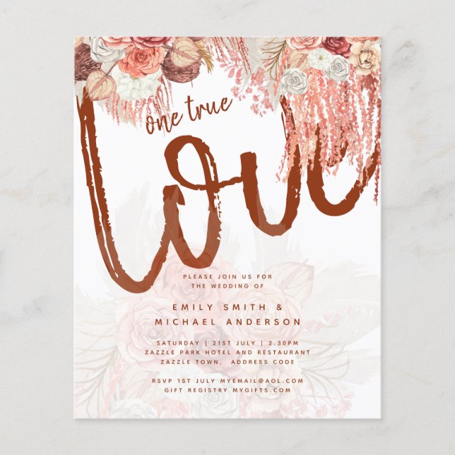 BUDGETEN Terracotta Ro Pampas Grass Blommigt Bröll (Framsida)