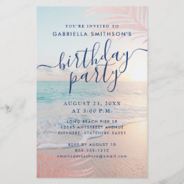 BUDGETEN Tropiskt biskopsfåglar Rosa Party Flyer