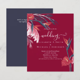 BUDGETEN Tropiskt Pampas Grass Navy Berry Bröllop