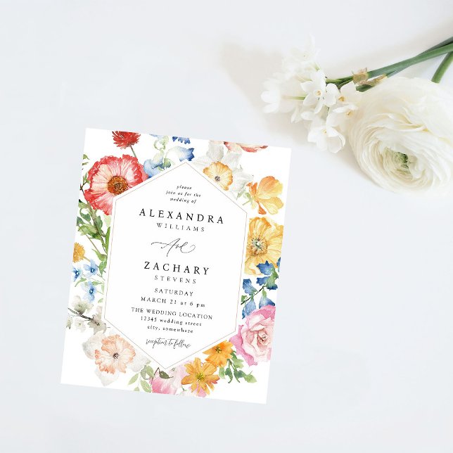 Budgeten Vår, flera Blommigtar i Färg, Bröllop Flygblad (Skapare uppladdad)