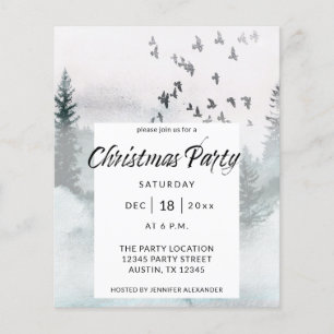 Budgeten Vinter Träd Rustic jul Party Flygblad