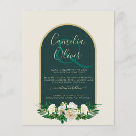 BUDGETEN Vit ros Forest Grönt Winter Wedening INV Flygblad