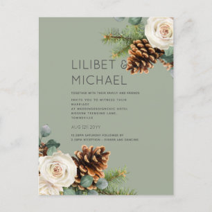 BUDGETEN Winter Wedlad Eucalyptus Greenery Ro Vykort