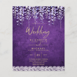 BUDGETEN Wisteria Lila Blommigt Snöre Wedding INVI Flygblad
