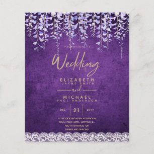 BUDGETEN Wisteria Lila Blommigt Snöre Wedding INVI Flygblad