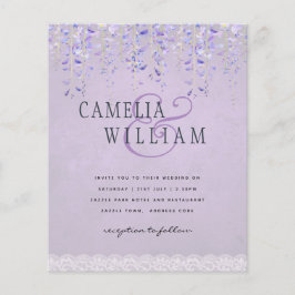 BUDGETEN Wisteria Lila Blommigt Snöre Wedding INVI Flygblad