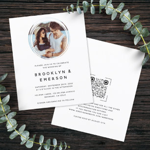 BUDGETENCircle Photo QR Code Wedding bjudande
