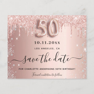 Budgetens 50-årsdag ro glitter sparar datumet