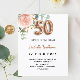 Budgetens 50-årsdag ro guld eucalyptus blommigt