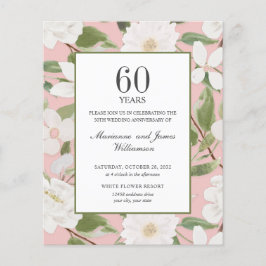 Budgetens 60-årsdag för vitblommornas rosa