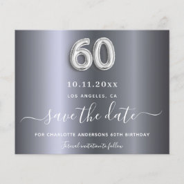 Budgetens 60-årsdag silver metall sparar datumet