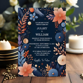 Budgetens Billigt utanför Snyggten, marinblå Bröll Inbjudningar