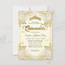 Budgetens Blommigt Faux Guld Glitter Krona Quincea