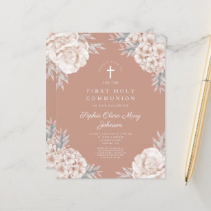 Budgetens Blommigt Peonies Kor Första kommissione