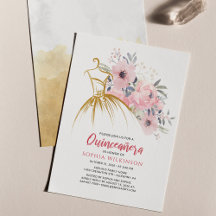 Budgetens Blommigt Quinceanera Faux Guld Dress Bir