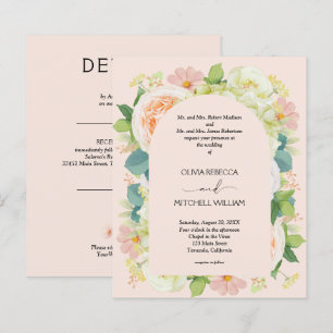 Budgetens Blommigt Rosa Bröllop Alla i Inbjudan