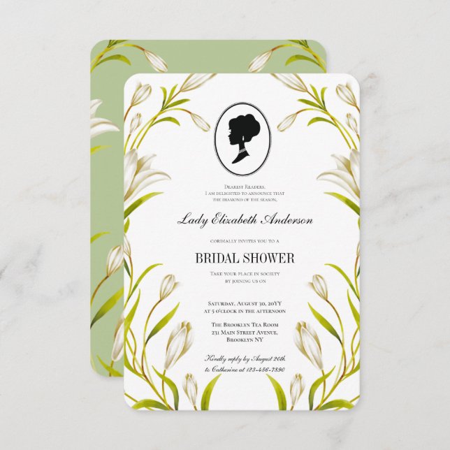 Budgetens botaniska Möhippa för botaniska Bridgert Inbjudningar (Fram/baksida)