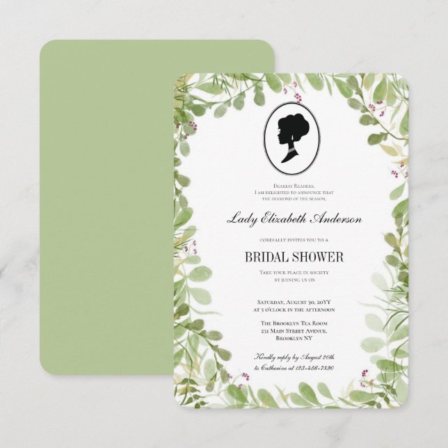 Budgetens botaniska Möhippa för botaniska Bridgert Inbjudningar (Fram/baksida)