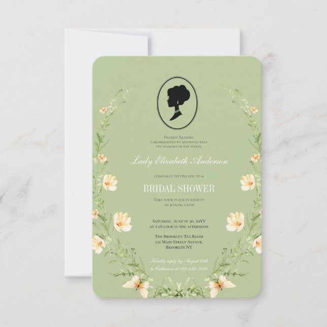 Budgetens botaniska Möhippa för botaniska Bridgert Inbjudningar (Framsida)