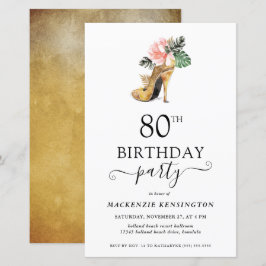 Budgetens Chic Blommigt Guld Högklackar 80 födelse