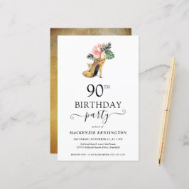 Budgetens Chic Blommigt Guld Högklackar 90:e födel