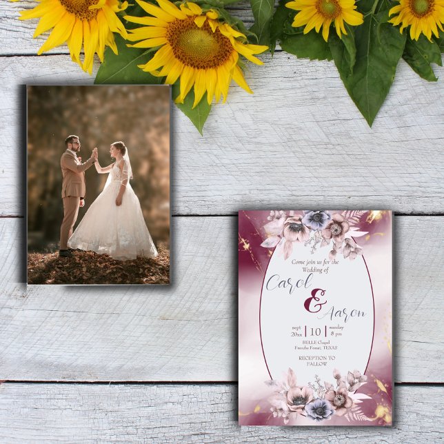 budgetens elegant, botaniskt bröllop flygblad (Skapare uppladdad)