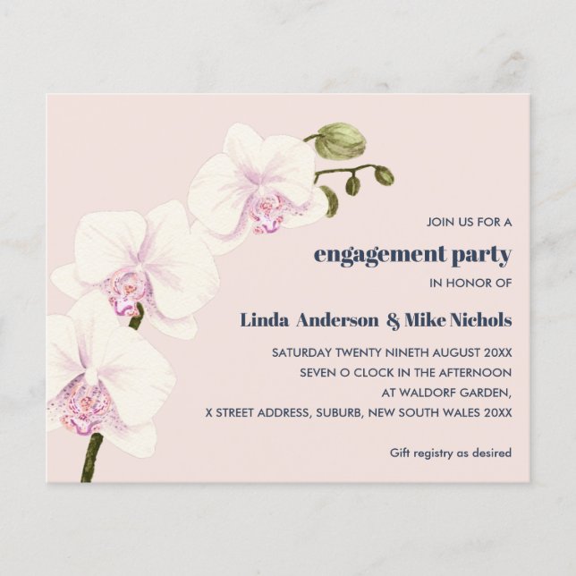 BUDGETENS Elegant Orchid Gren Rosa och marinen brö (Framsida)