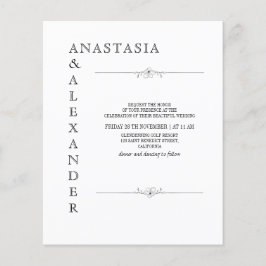 Budgetens enkla bröllopsinbjudan.