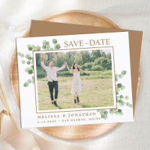 Budgetens eukalyptus Greenery Photo Save Date