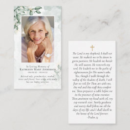 Budgetens eukalyptus Photo Memorial Prayer-kort