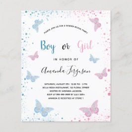 Budgetens gender avslöjar babyduschfjärilar