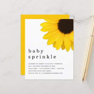 BUDGETENS Gult Solros Baby Sprinkle Inbjudan