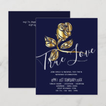 BUDGETENS inbjudan till Äkta kärlek bröllopsinbjud