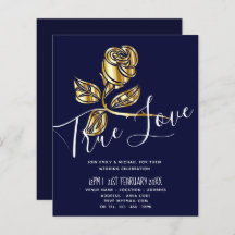 BUDGETENS inbjudan till Äkta kärlek bröllopsinbjud