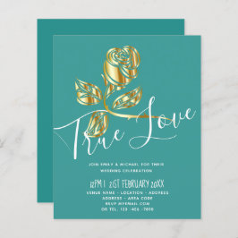 BUDGETENS inbjudan till Äkta kärlek bröllopsinbjud