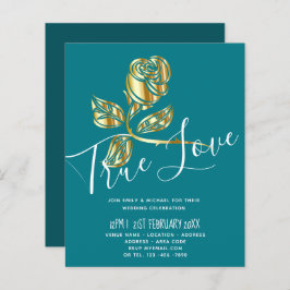 BUDGETENS inbjudan till Äkta kärlek bröllopsinbjud