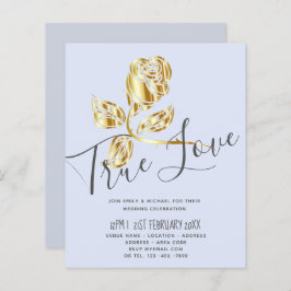 BUDGETENS inbjudan till Äkta kärlek bröllopsinbjud