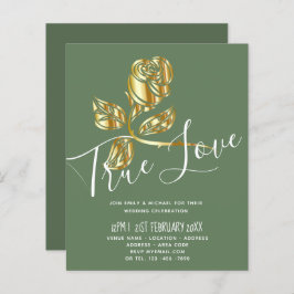 BUDGETENS inbjudan till Äkta kärlek bröllopsinbjud