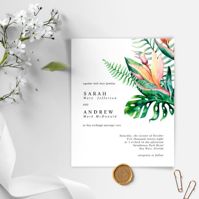 BUDGETENS inbjudan till tropisk grönsaksblomma (Skapare uppladdad)