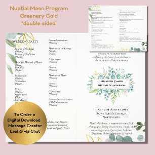 BUDGETENS Kkatolska Bröllop Nuptial Mass Program G
